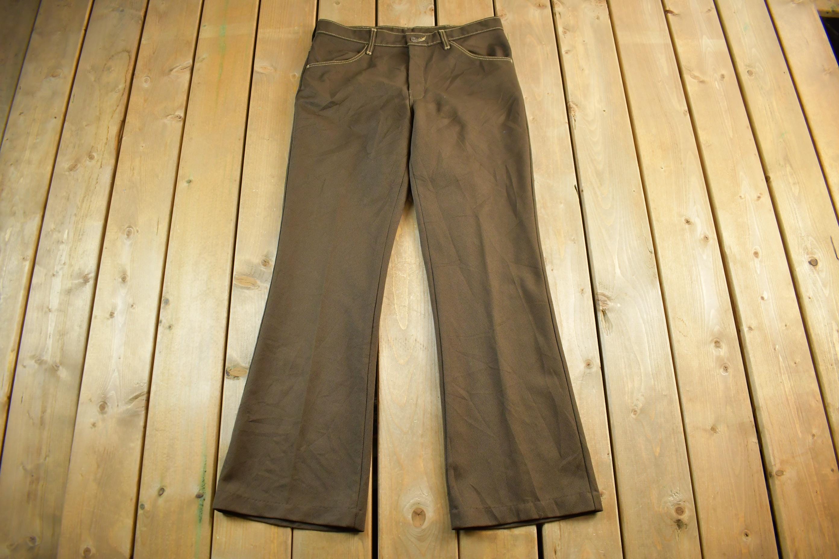 Vintage 1970s Farah Bell Bottom Corduroy Flare Pants Adult Size 34 x 32