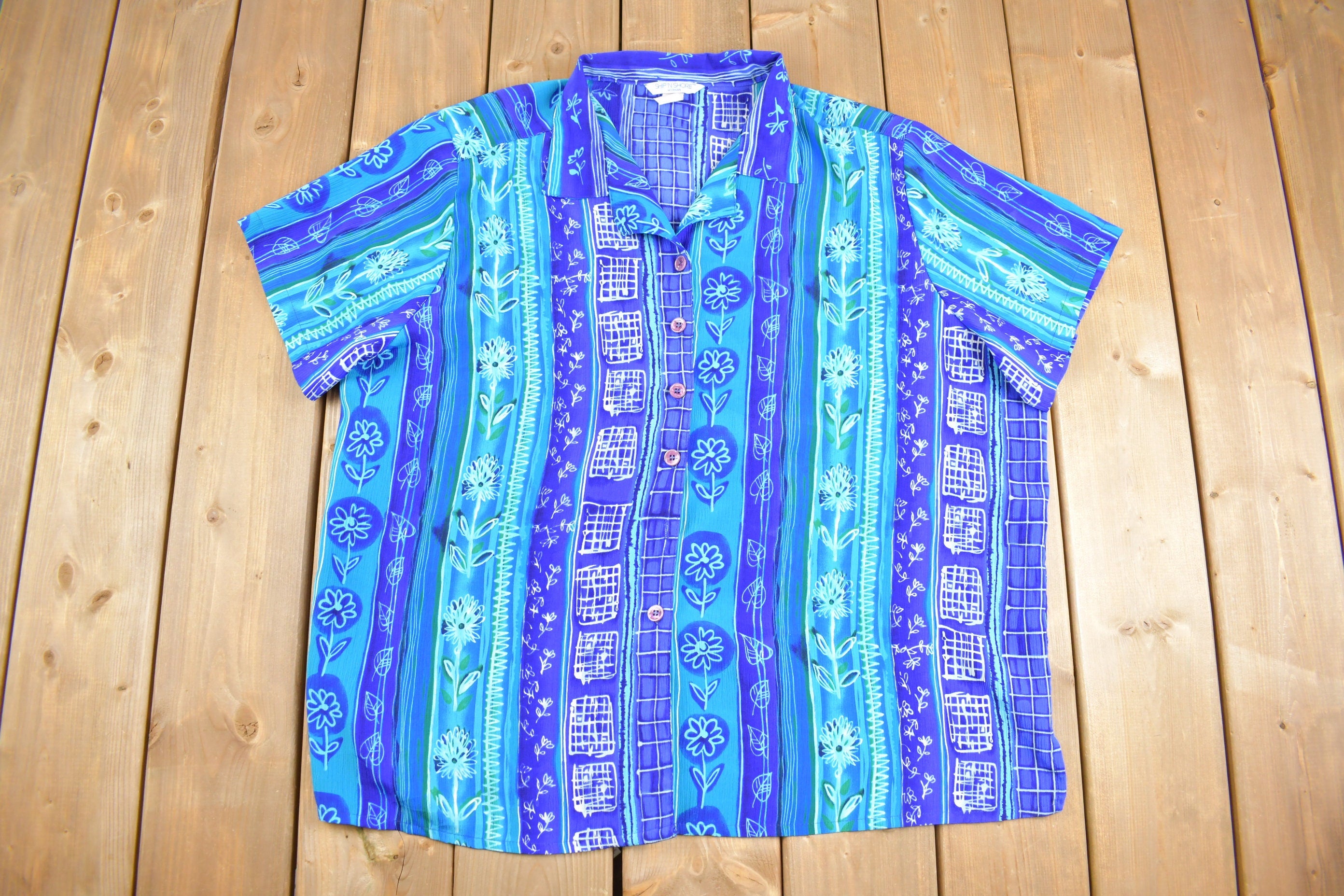 Vintage 1980s Ship n Shore Womens Button Up Shirt