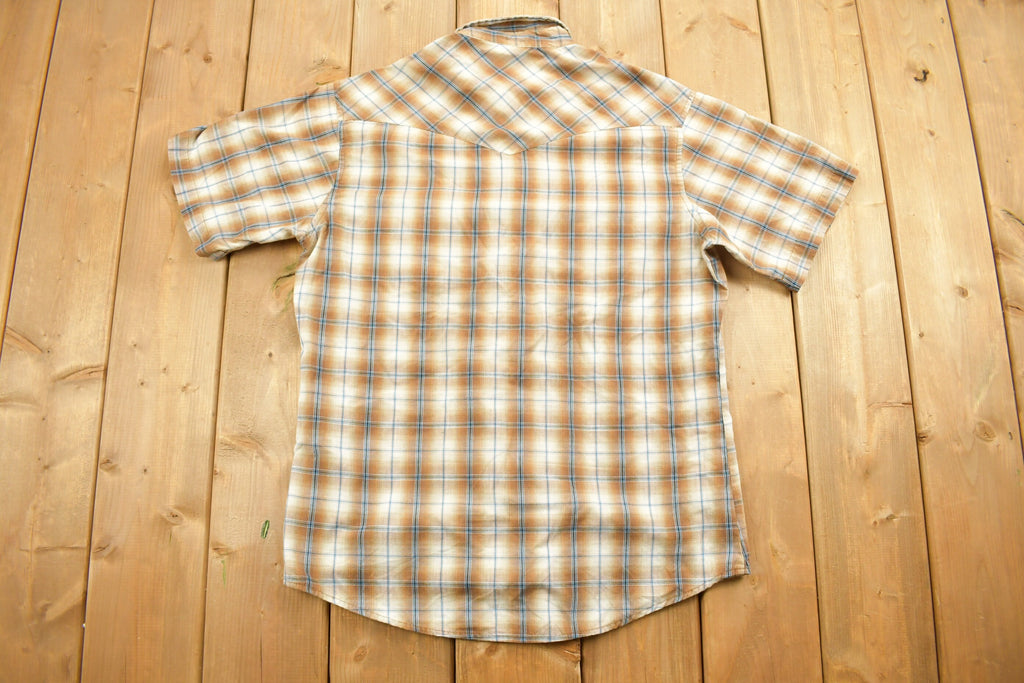 Vintage 1990s Wrangler Plaid Flannel Button Up Shirt