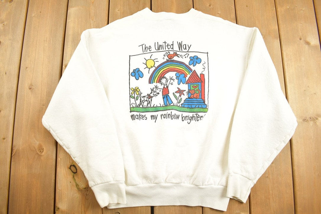 Vintage 1990s The United Way Of Stratford-Perth Fruit Of The Loom Graphic Crewneck Sweatshirt