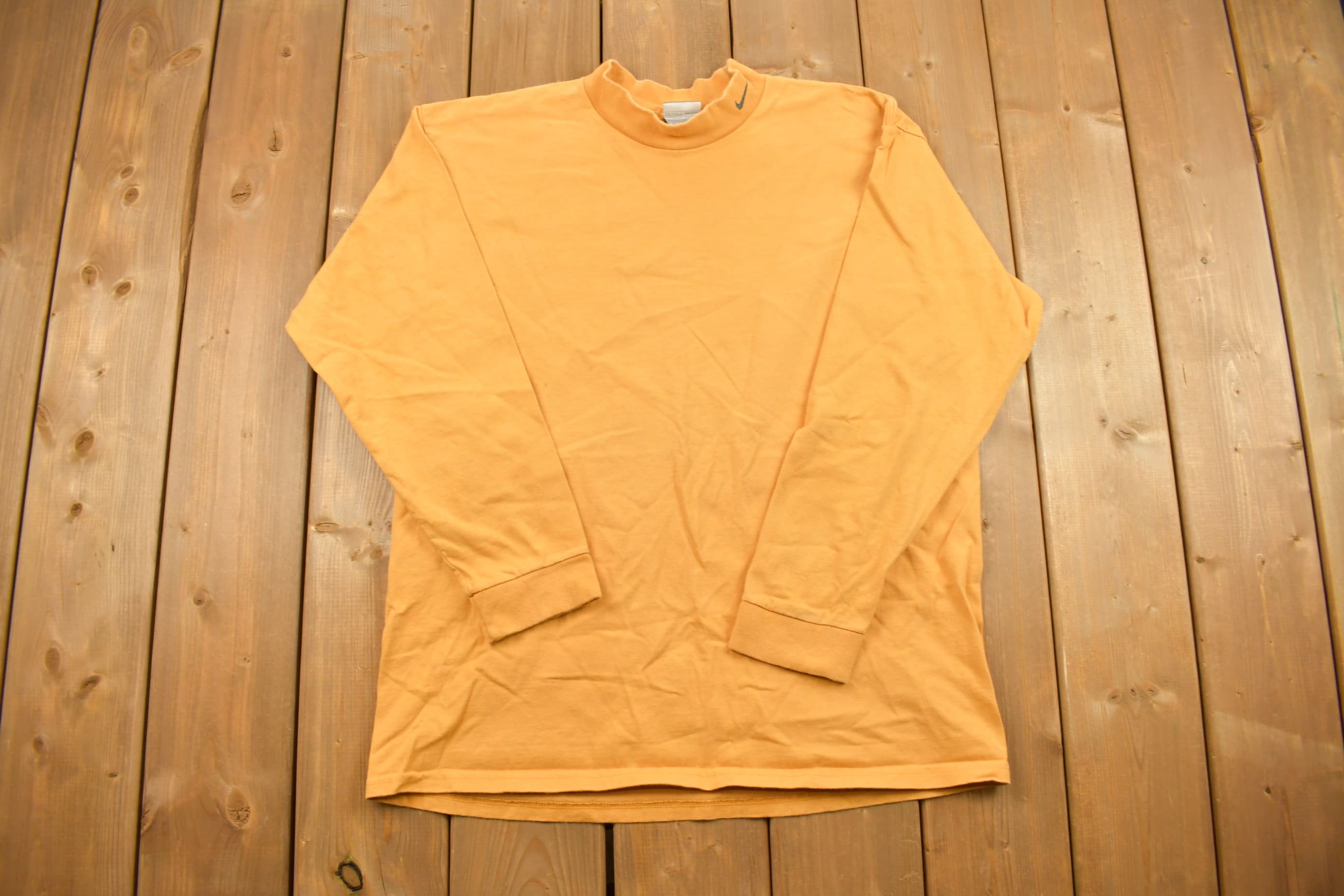 Vintage 1990s Nike Embroidered Mini Swoosh Mockneck Sweatshirt