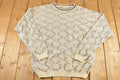 Vintage 1990s London Fog Knit Crewneck Sweater Men's L / 90's Abstract Pattern 3D Knitted Sweatshirt