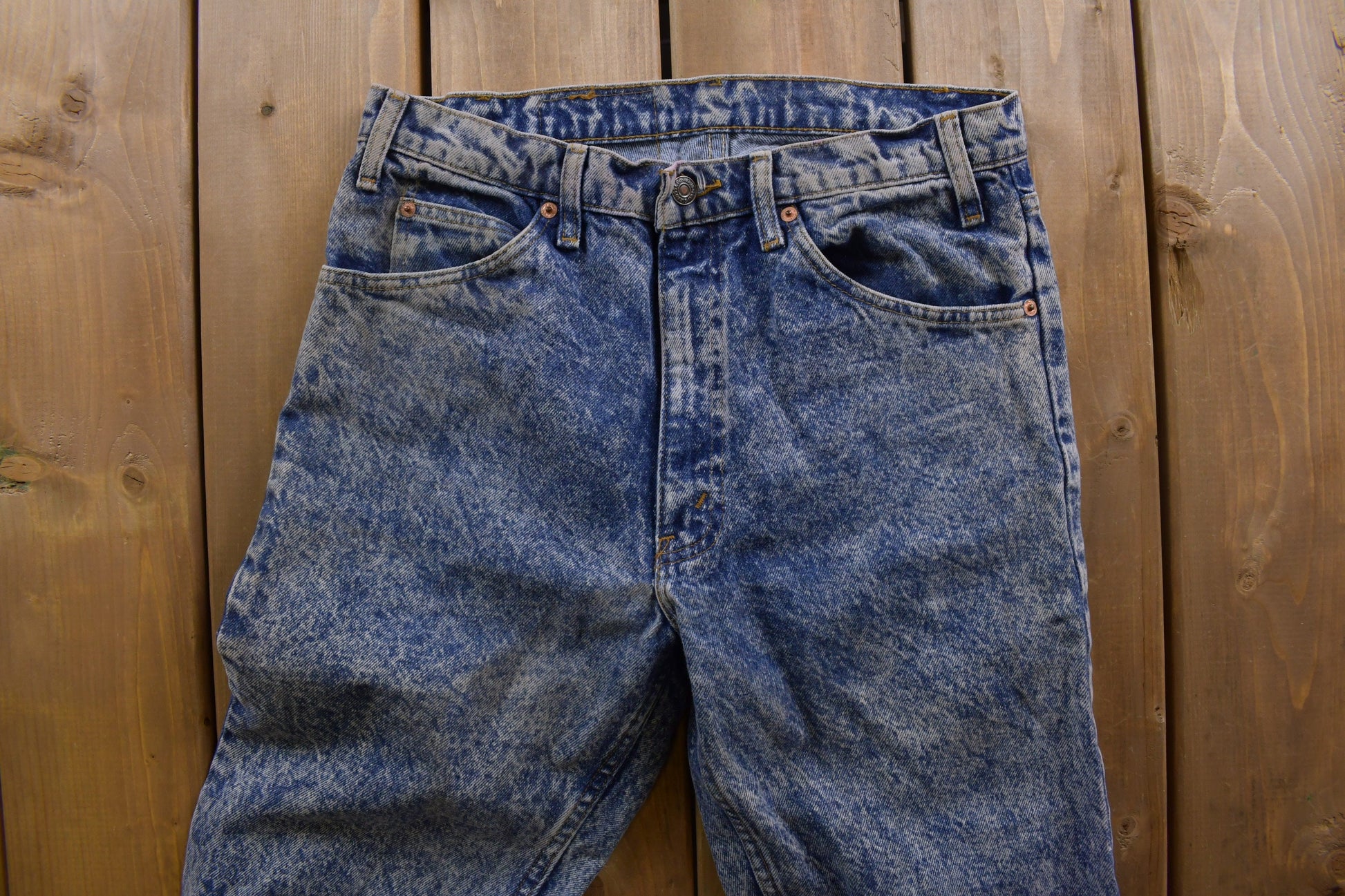 Vintage 1970s Levi's Orange Tab Acid Wash Jeans Size 30 x 29