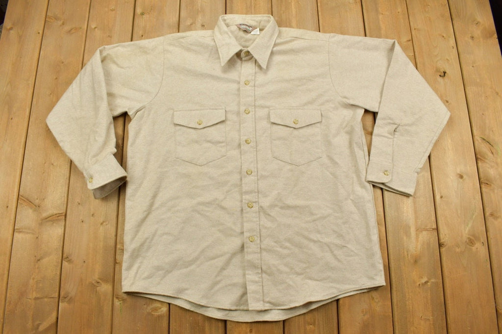 Vintage 1990s Beige Winter Run Button Up Shirt