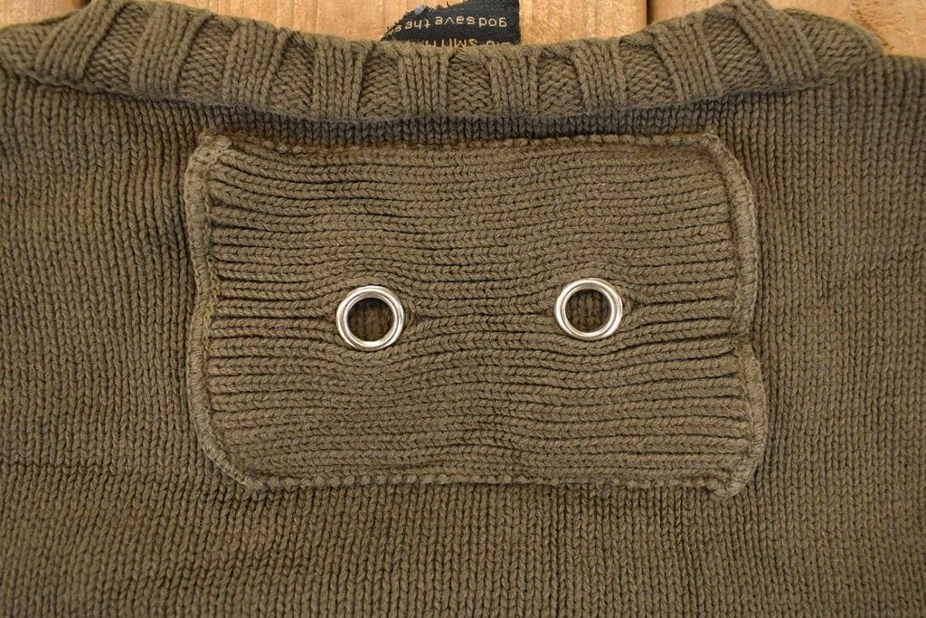 Vintage 1990s Big Smith Raw Cable Knit Crewneck Sweater Men's S