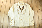 Vintage 1980s Embroidered Eagle Western Style Bib Front Button Up Shirt