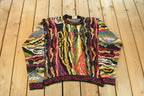 Vintage 1990s Coogi 3D Knit Abstract Crewneck Sweater Men's Large