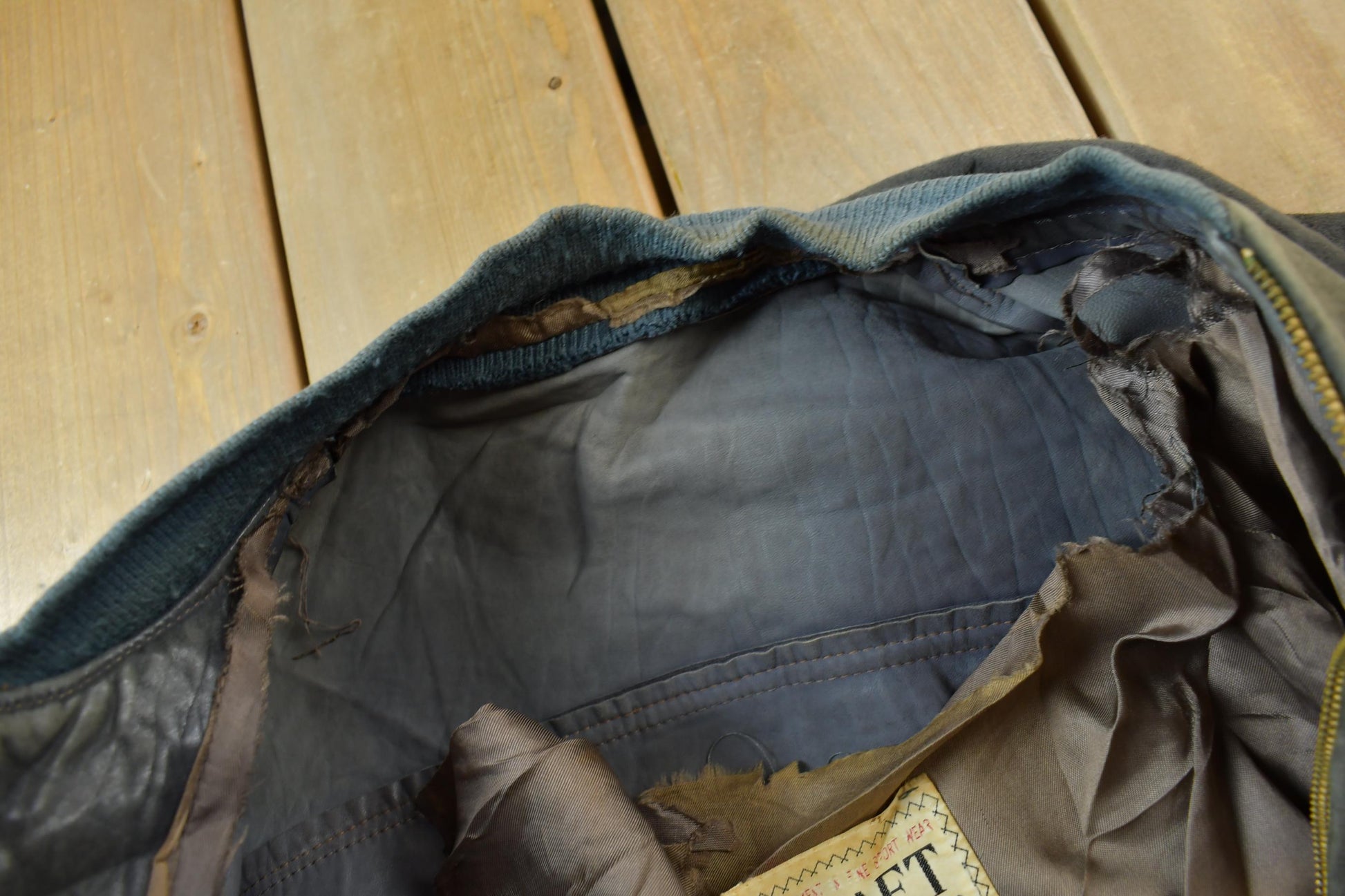 Vintage 1960s CRAFT Sportwear Suede Leather Bomber Jacket  Distressed Leather  Made In Canada  True Vintage