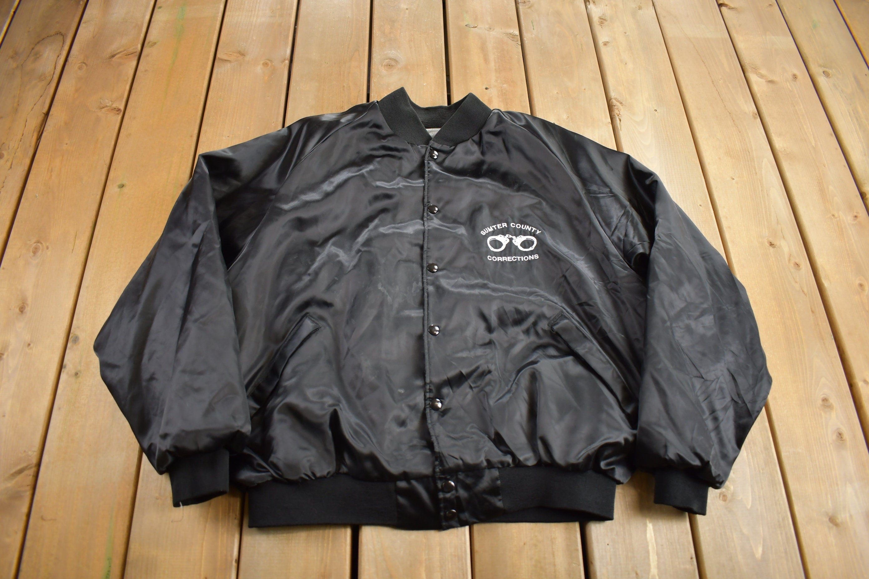 Vintage 1980s Sumter County Corrections Satin Jacket
