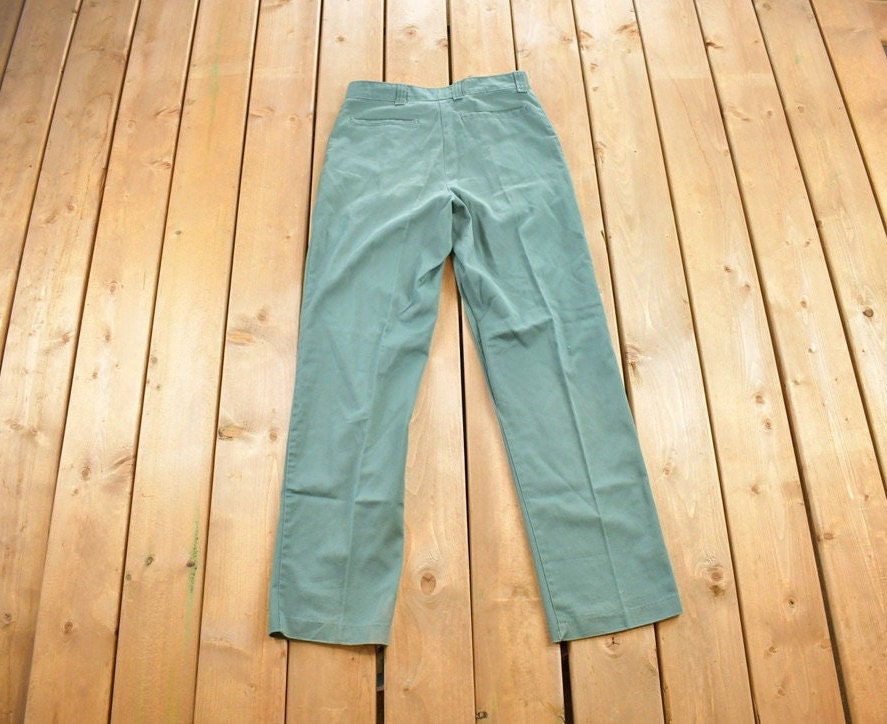 Vintage 1980s Mint Green Wool Trousers Size