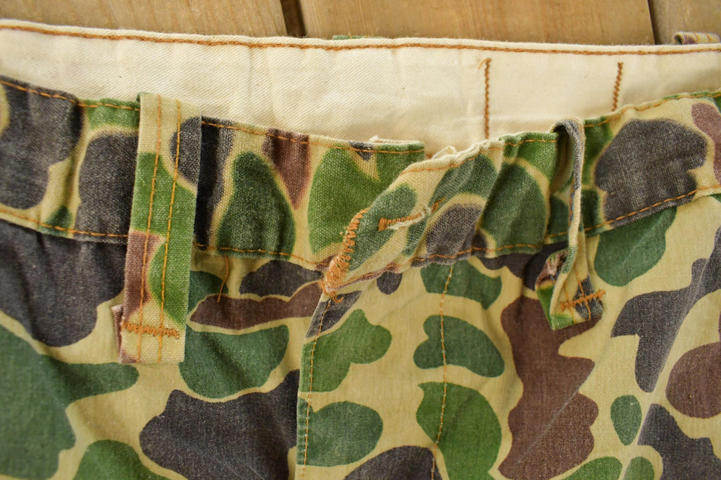 Vintage 1960s Saftbak Duck Camo Hunting Pants Men's 37 x 30 /