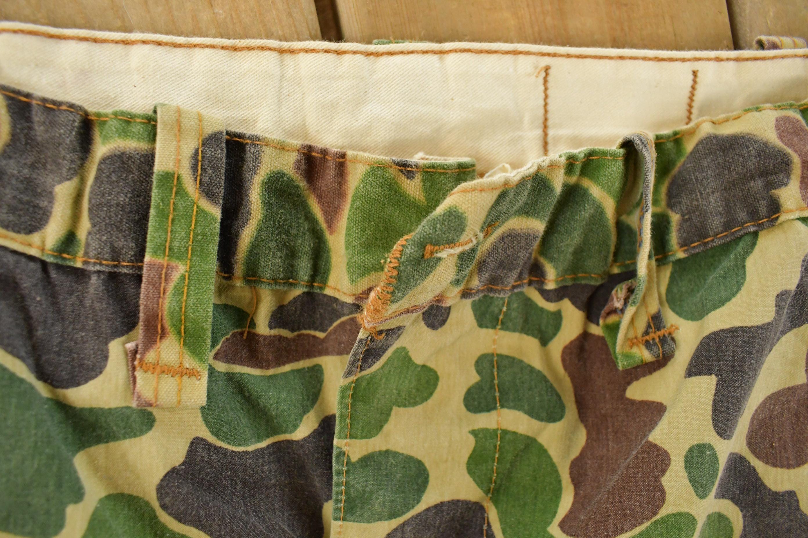 Vintage 1960s Saftbak Duck Camo Hunting Pants Men's 37 x 30 /