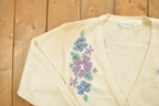 Vintage 1990s Jantzer Knitted Abstract Pattern Cardigan Sweater