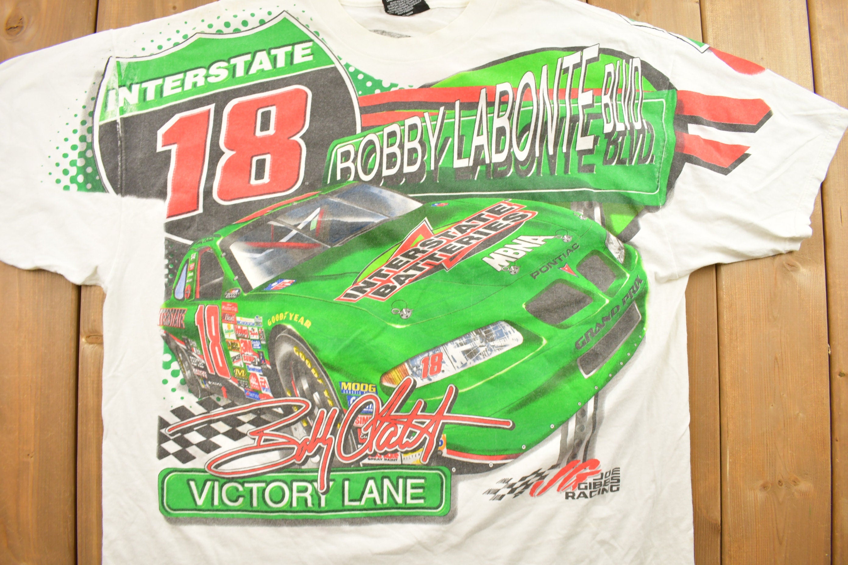 Vintage 2000 Bobby Labonte #18 NASCAR All Over Print T-Shirt