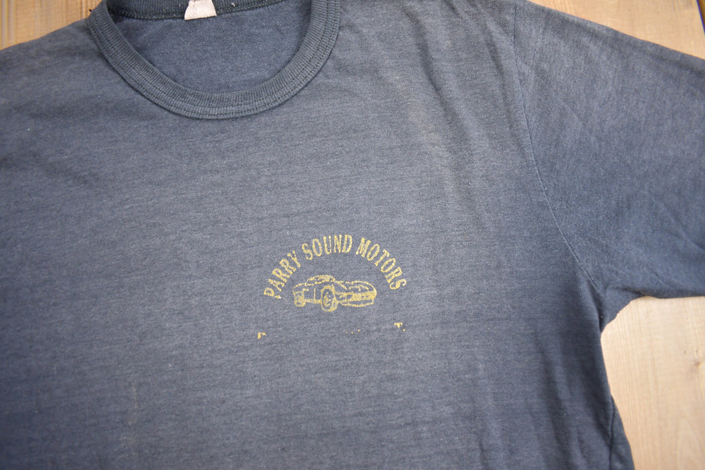 Vintage 1980s Parry Sound Motors Ringer T Shirt