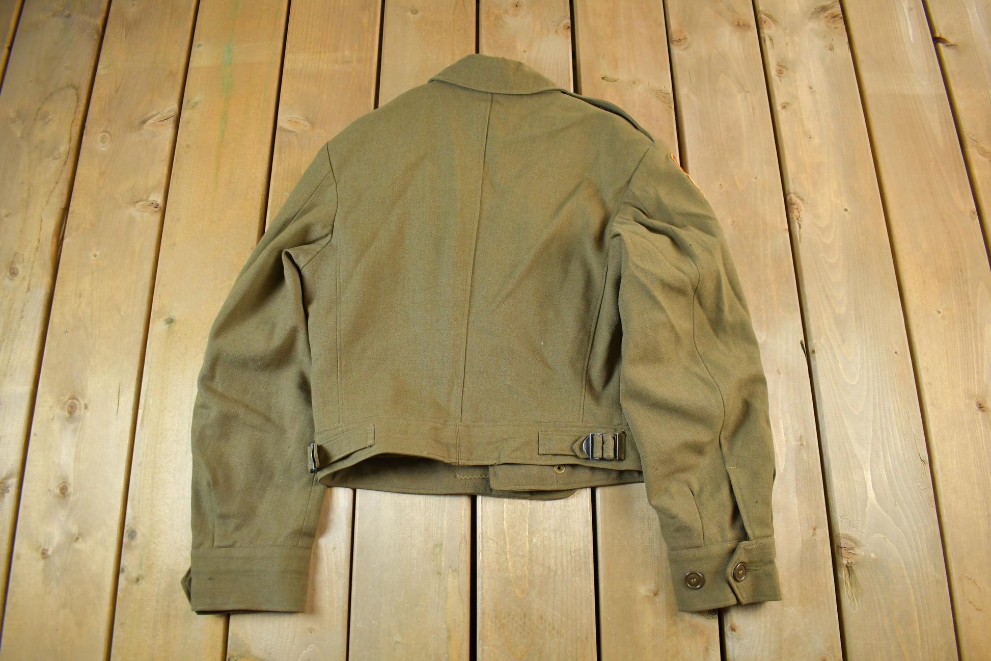 Vintage 1940s WW2 Ike Constabulary Wool Button Up Jacket Men's S