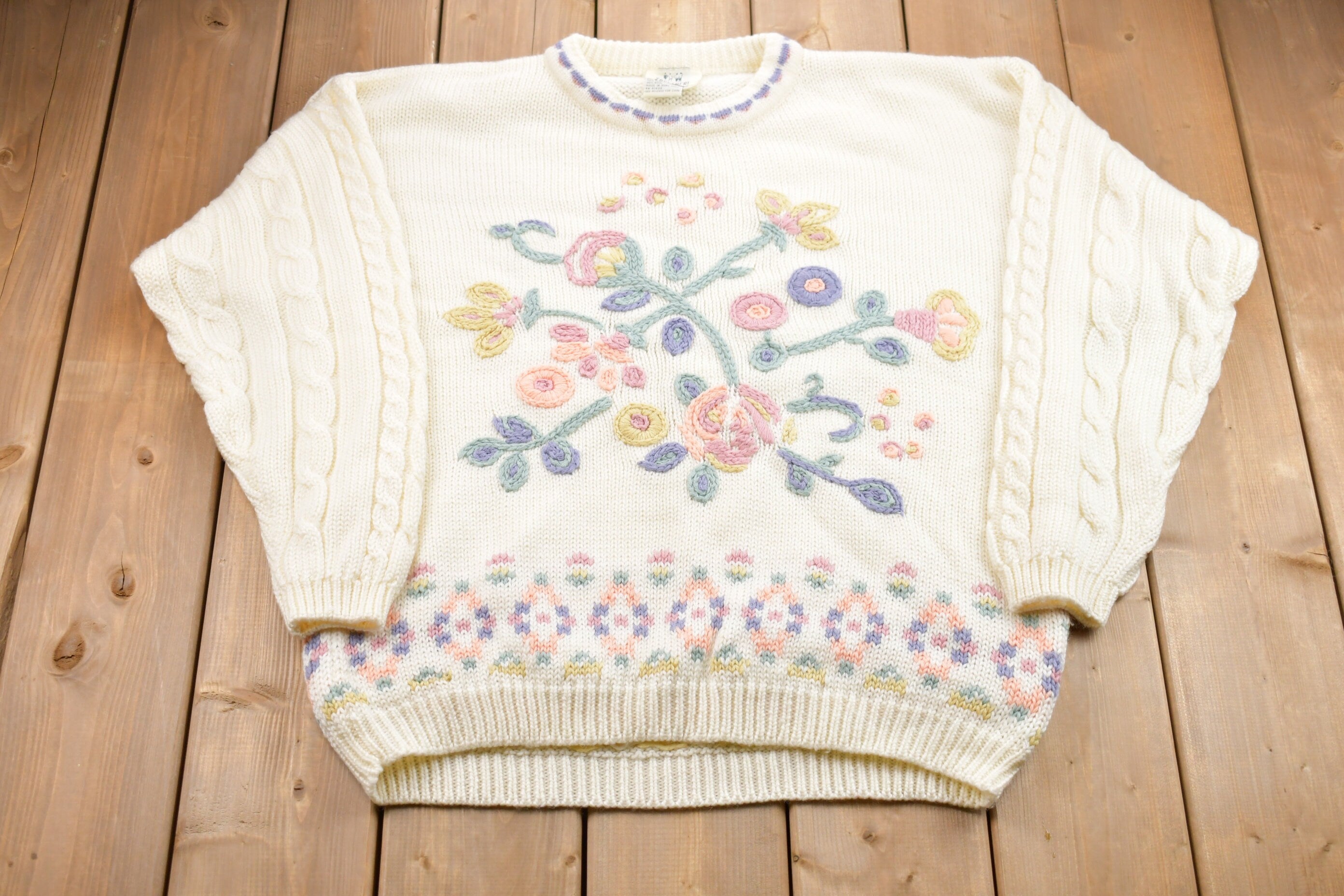 Vintage 1980s Together! Floral Knitted Sweater