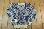 Vintage 1980s Repage Knit Abstract Pattern Crewneck Sweater