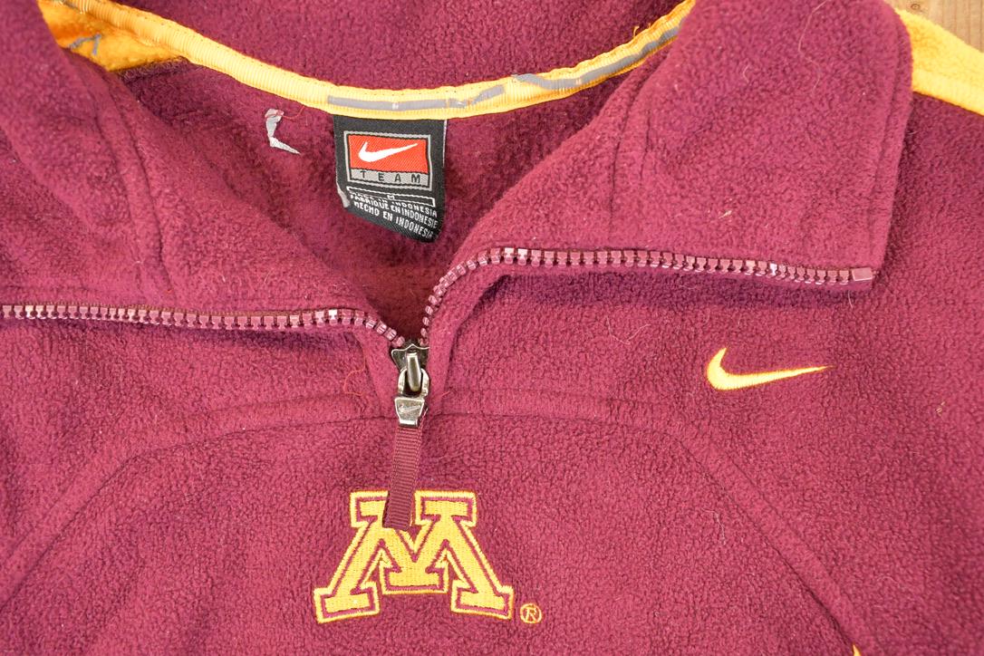 Vintage 1990s Nike Minnesota University Quarter Zip Fleece Outdoorsman Sweater Men's M