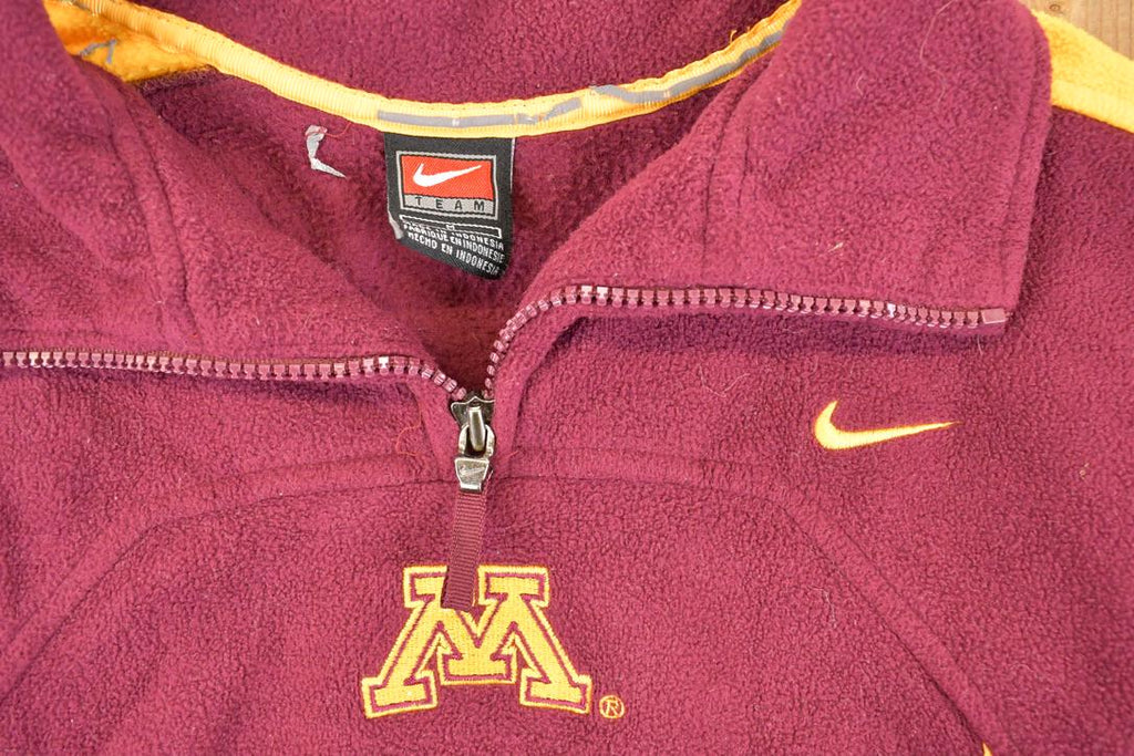 Vintage 1990s Nike Minnesota University Quarter Zip Fleece Outdoorsman Sweater Men's M