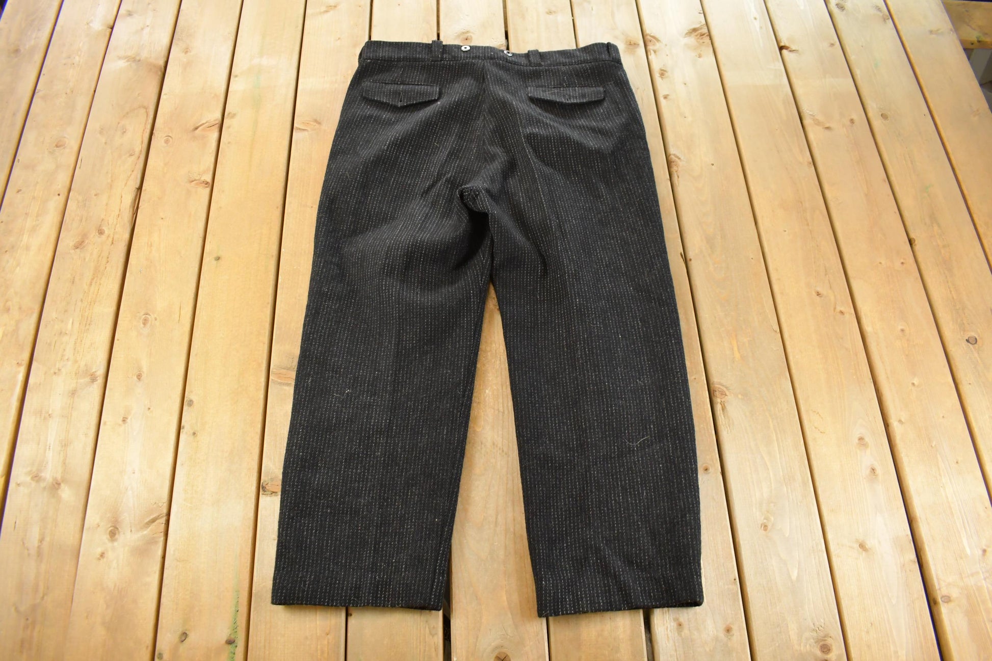 Vintage 1980s Woolrich Wool Trousers Pants Men's 40 x 28 / True Vintage / Streetwear Fashion / Outdoors / Warm Winterwear