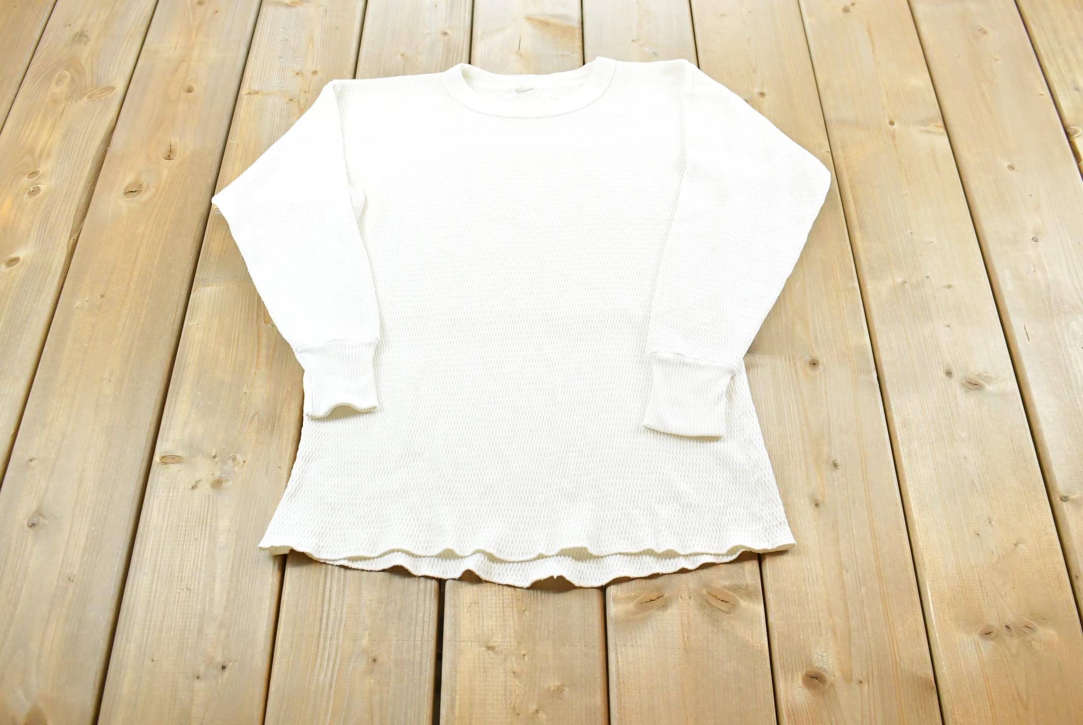 Vintage 1970s Hanes Long Sleeve Thermal Undershirt Mens M /