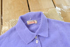 Vintage 1960s Glasgo Ltd Angora Lambswool Collared Knit Sweater Women's S
