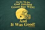 Vintage 1990s Green Bay Packers In 6 Days God Created the Heavens and the Earth Crewneck Sweatshirt