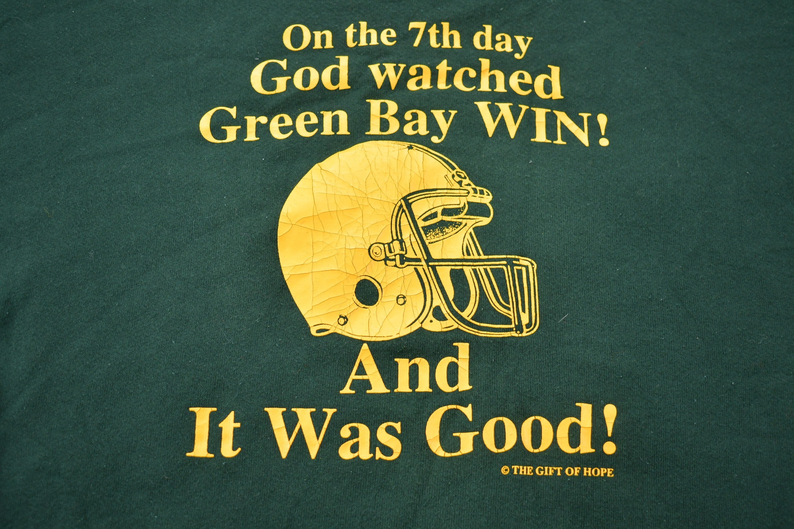Vintage 1990s Green Bay Packers In 6 Days God Created the Heavens and the Earth Crewneck Sweatshirt