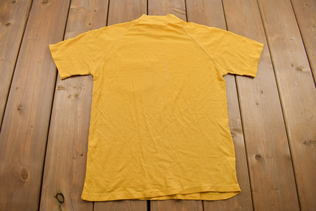 True Vintage 1970s Women's Mock Neck Distressed T Shirt