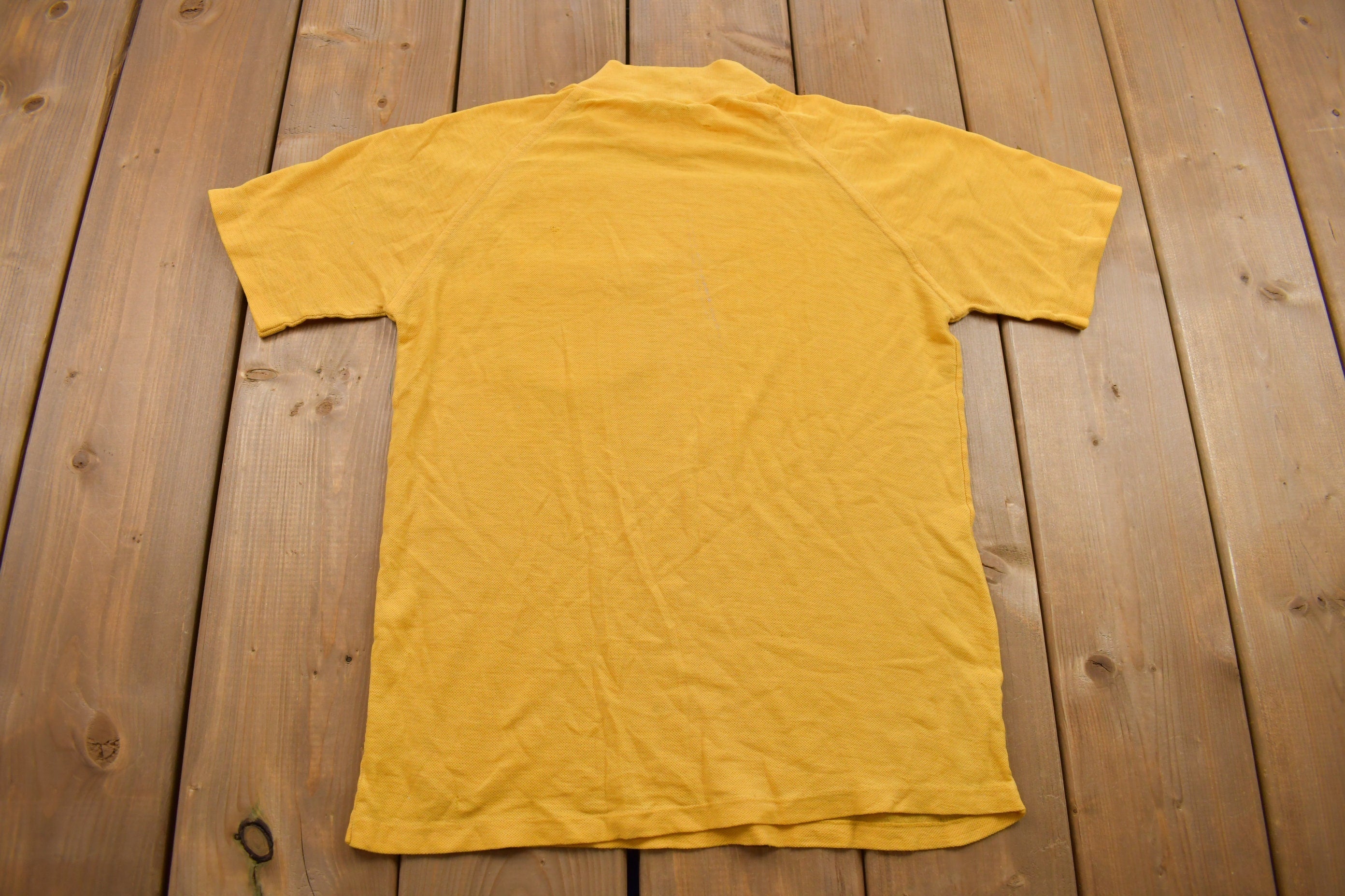 True Vintage 1970s Women's Mock Neck Distressed T Shirt