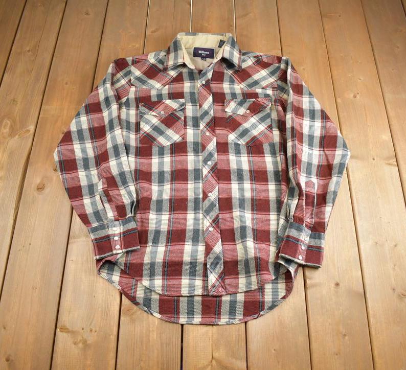 Vintage 1980s Williams Bay Plaid Button Up Shirt