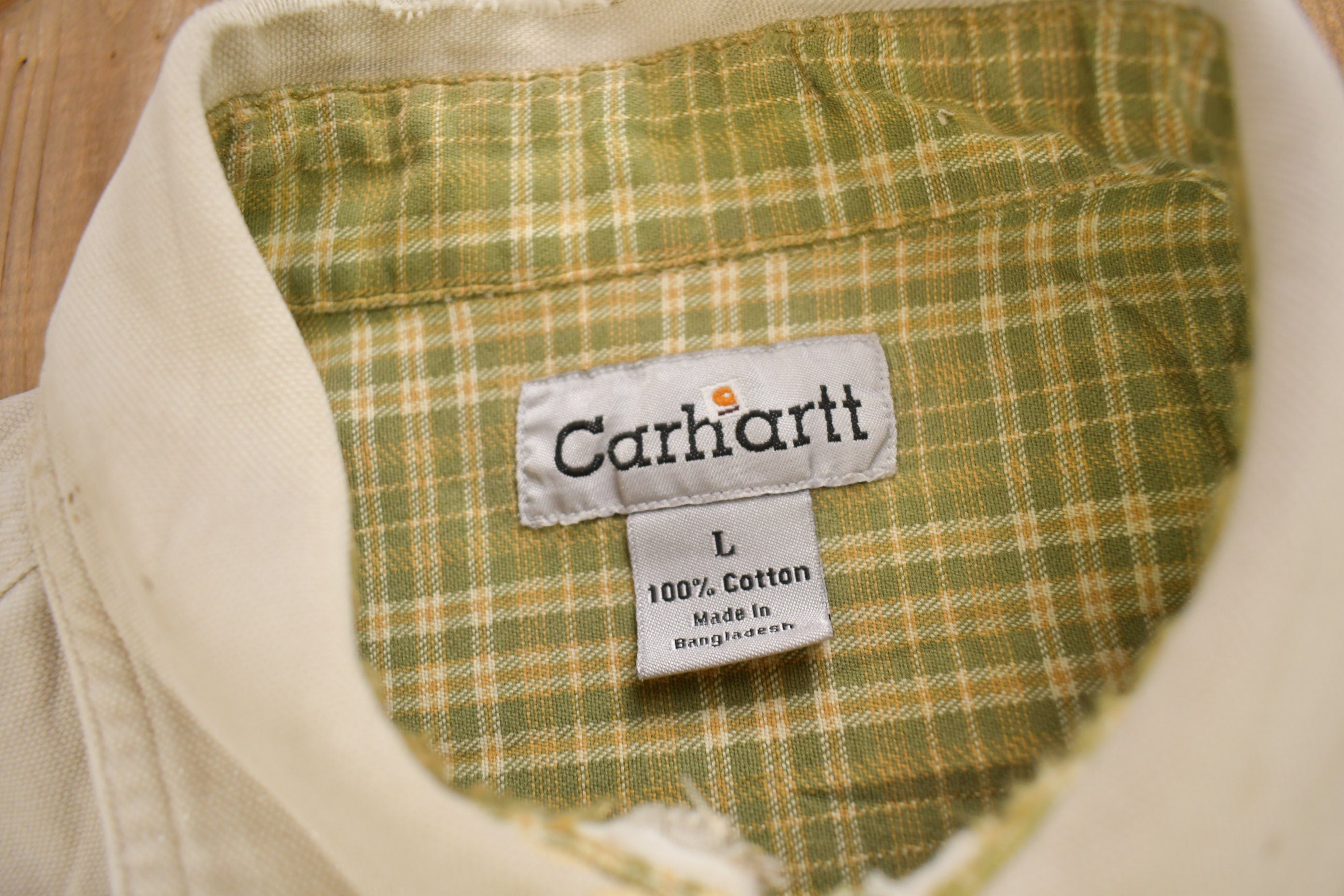 Vintage 1990s Heavy Weight Carhartt Paint Splattered Button Up Shirt