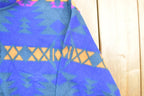 Vintage 1990s Fleece Abstract Print Great Outdoors Hoodie Sweater