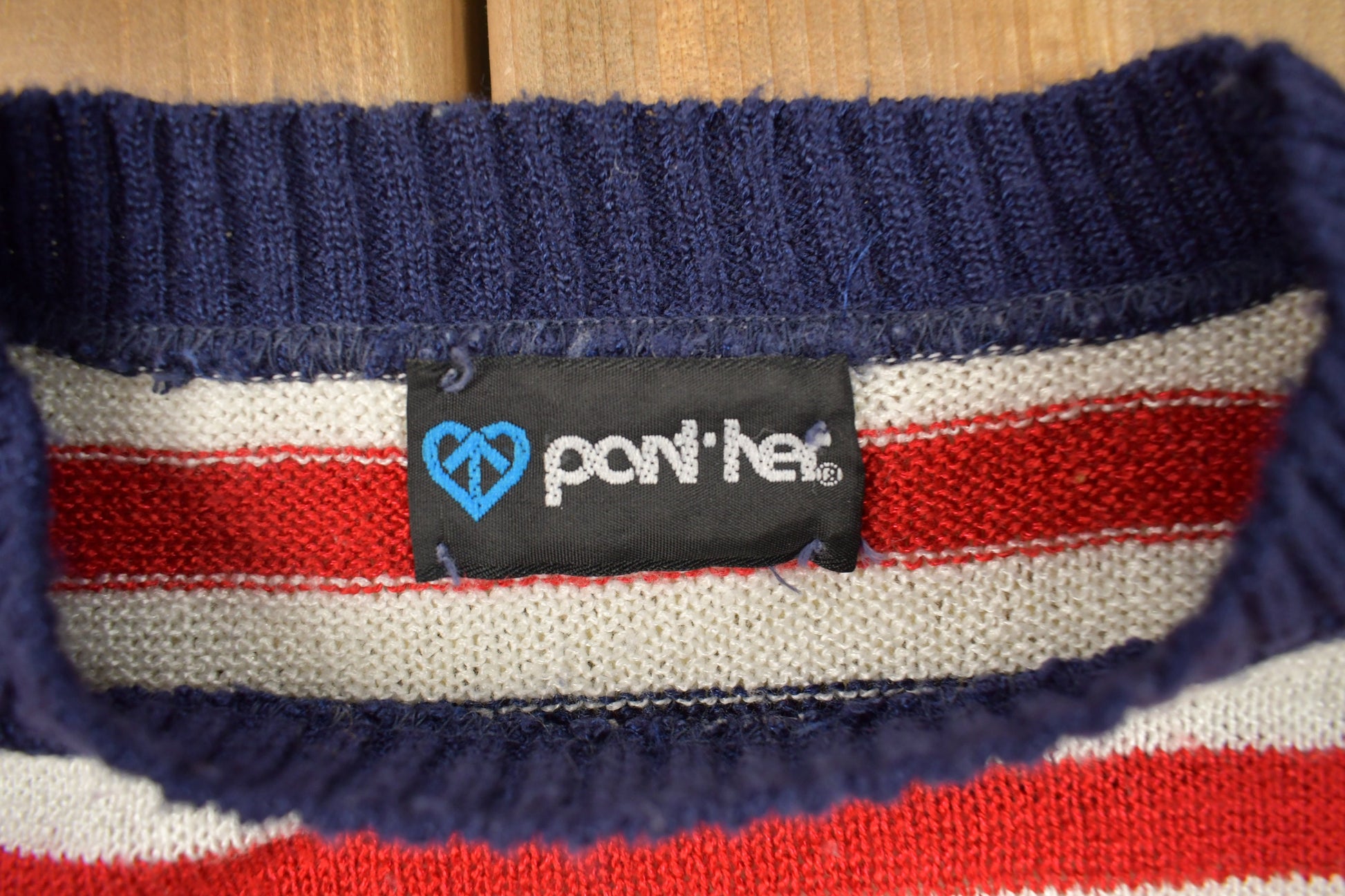 Vintage 1980s Womens Pant-her Striped Crewneck Sweatshirt / 80s Crewneck / Essential / Streetwear / 90s Blank