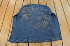 Vintage Y2K No Boundaries Goth SKull Thermal Knit Long Sleeve Shirt Men's Large / 2000s Hip Hop Fashion / Y2K Streetwear / Long Sleeve Shirt