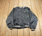 Vintage 1990s Northwoods Classics Embroidered Snap Button Satin Jacket Made In USA