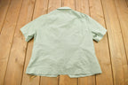 Vintage 1970s Cali Fashions Green Button Up Shirt