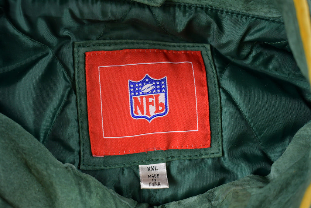 Vintage 1990s Green Bay Packers NFL Suede Full Zip Jacket