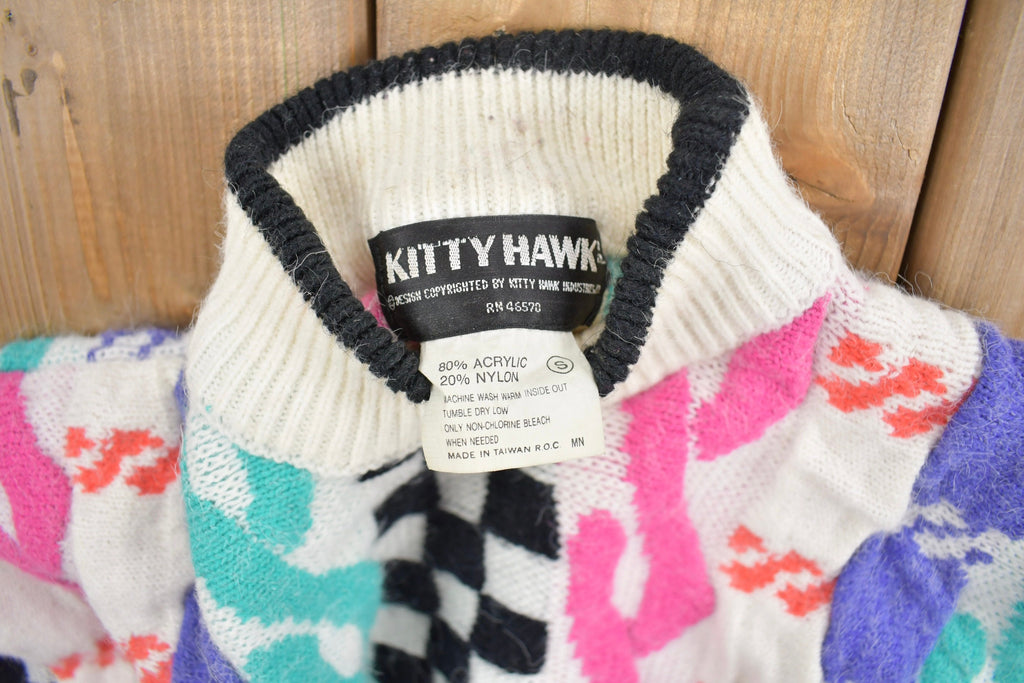 Vintage 1980s Kitty Hawk Knit Mock Neck Sweater