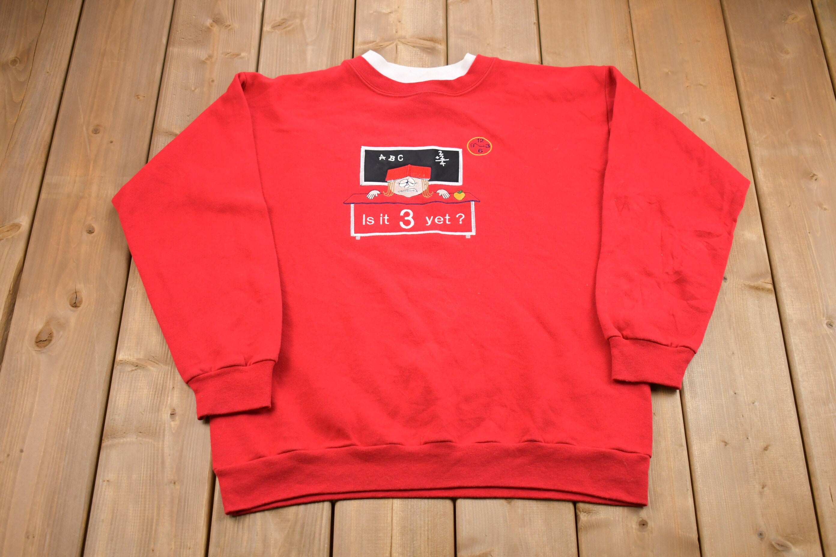 Vintage 1990s Schools Over Made In USA Embroidered Crewneck Sweatshirt