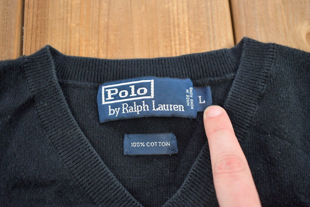 Vintage 1990s Polo Ralph Lauren Blank V-Neck Sweatshirt