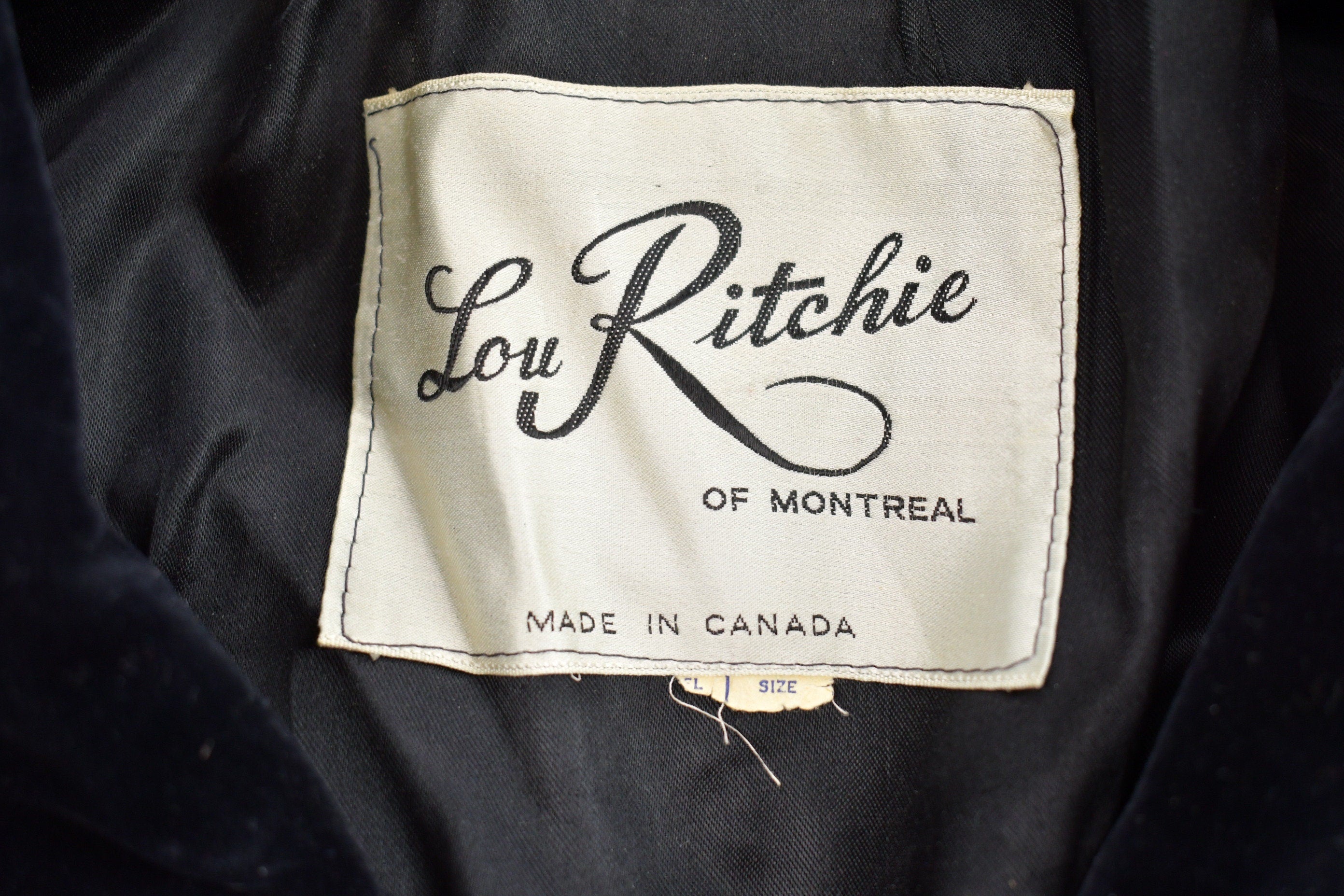 Vintage 1970s Lou Ritchie Velour Full Length Double Breasted Coat
