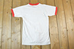 Vintage 80s Super Sitters Ringer Tee: Rainbow Graphic, Made in USA (Men's XS)