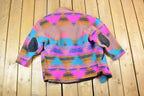 Vintage 1990s Southwestern Aztec Print Light Knit Lined Jacket Made In USA