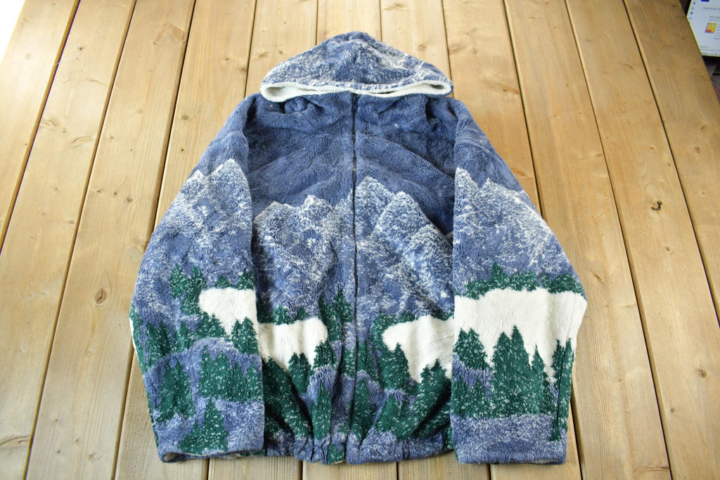 Vintage 1990s Winter Landscape Fleece Sweater
