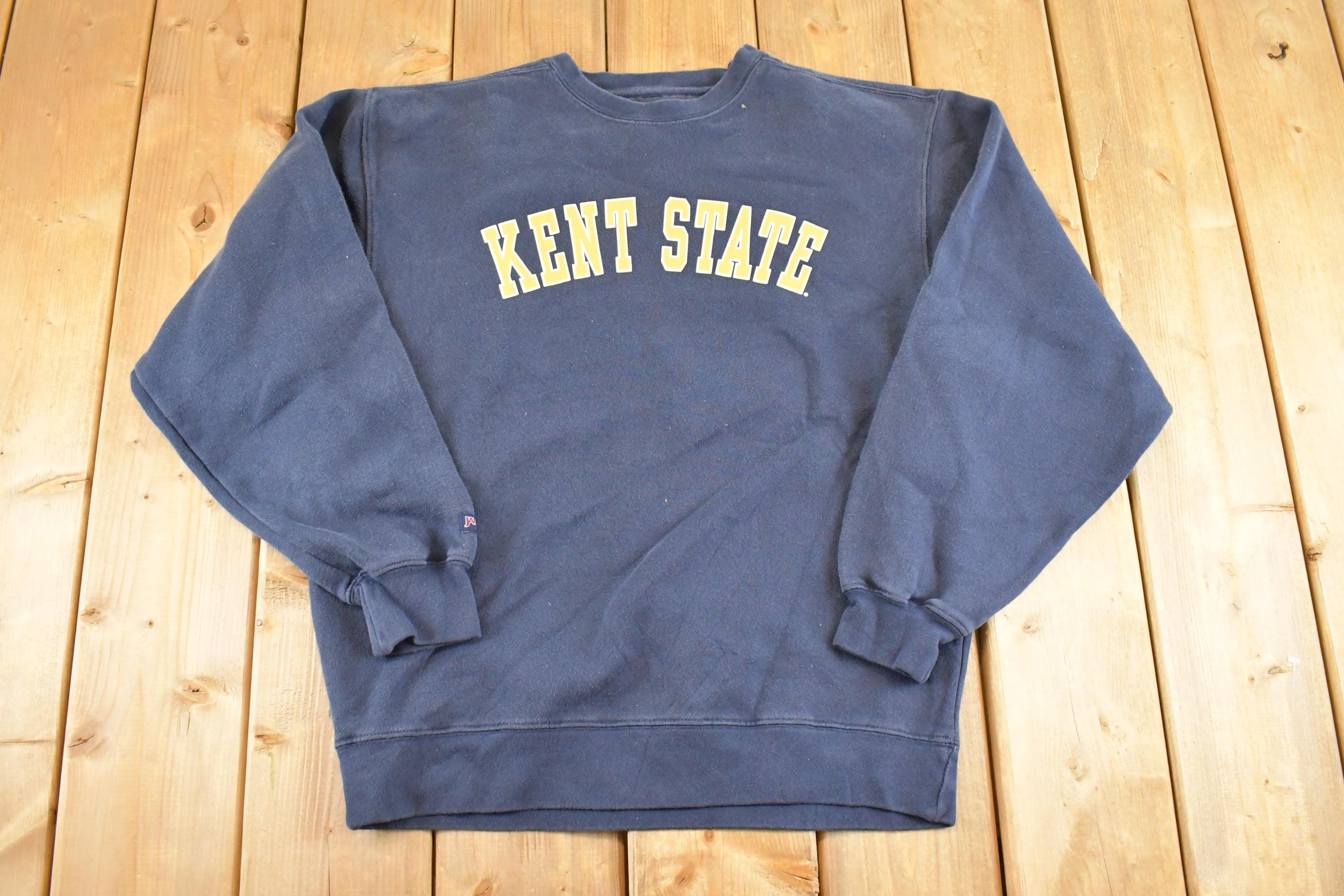 Vintage 1990s Kent State Jansport Crewneck Sweatshirt Men's M / NCAA College Spell Out / 90s Heavyweight Collegiate Sweater