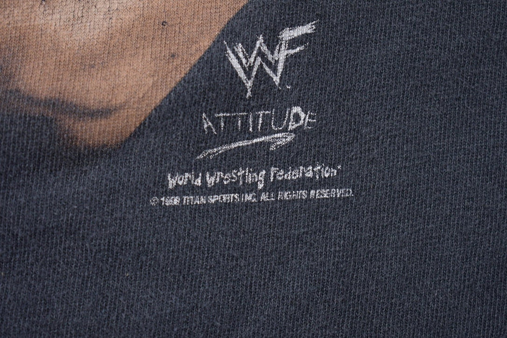 Vintage 1998 Youth Sizing The Rock Attitude Wrestling Graphic T-Shirt
