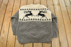 Vintage 1990s Reindeer Wool Knit Crewneck Sweater Men's Large