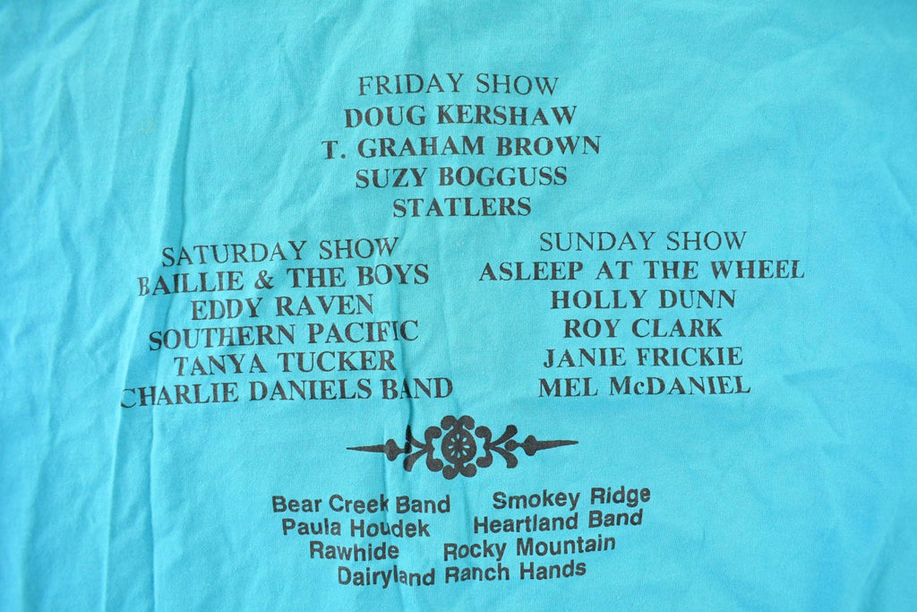 Vintage 1990 Country Fest Music Fair Graphic T-Shirt Men's Large